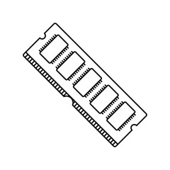 ram lineal icon with white background vector stock illustration