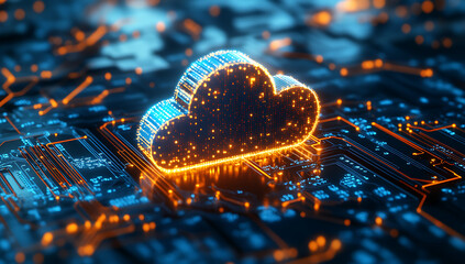Visual representation of hybrid document management systems combining cloud storage with local servers to deliver streamlined, efficient workflows and centralized access to corporate records.