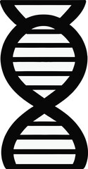 Minimalist Black And White Dna Strand Illustration For Science And Medical Visuals Genetic Research Graphics And Healthcare Symbolism For Educational Materials