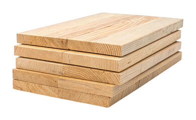 Stack of wooden planks with natural grain texture for construction projects