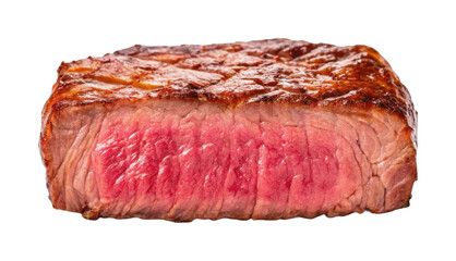 Perfectly cooked juicy medium rare steak meat close-up shot