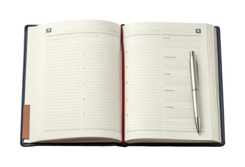 Open planner with pen displaying weekly calendar layout