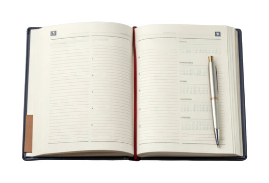 Open planner with pen displaying weekly calendar layout - Powered by Adobe