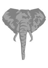Stylized vector illustration of an elephant head