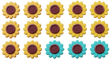 Decorative sunflower shapes for baking and confectionery