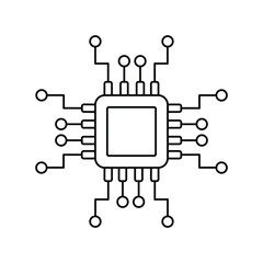 Fototapeta premium semiconductor lineal icon with white background vector stock illustration