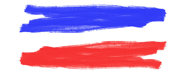Marker Line Design in Red and Blue With Scribble Texture and Pencil Hatching for Focus Elements on a Transparent or White Background
