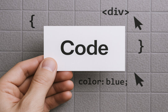 Creative code and color blend with programming development software and technology concepts