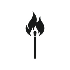 Burning match icon. Burning matchstick. Vector.
