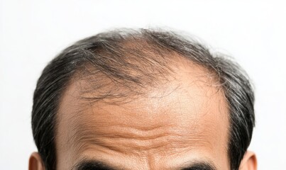 Fototapeta premium Close-up of a balding man's head