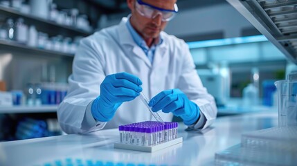 Laboratory Scientist Conducting Research with Test Tubes