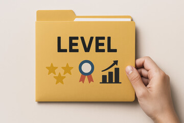 LEVEL progress and success unlock achievement growth milestones award and recognition inspiring motivation