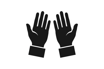 Obraz premium Praying Hands A Minimalist Black and White Icon Design