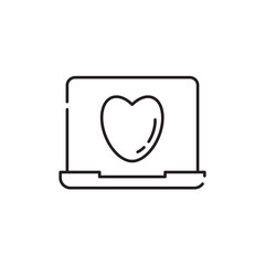 laptop icon, Notebook Symbol Outline icon Transparent background