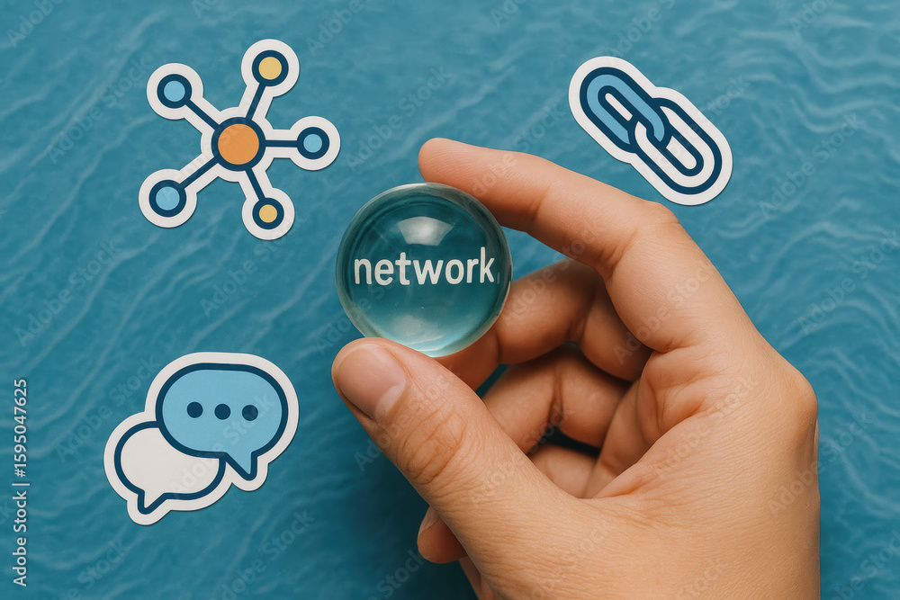 Aufkleber network connection and communication technology enable data fostering internet relationship collabor