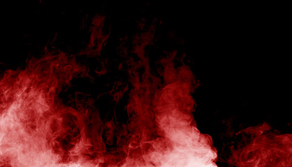 burning red smoke on a black background