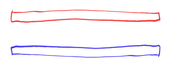 Grunge Scribble Square Frame with Red and Blue Marker Strokes Used as Empty Text Box or Banner for Notes and Design Elements Isolated on a Transparent or White Background