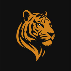 Golden Tiger Head Logo