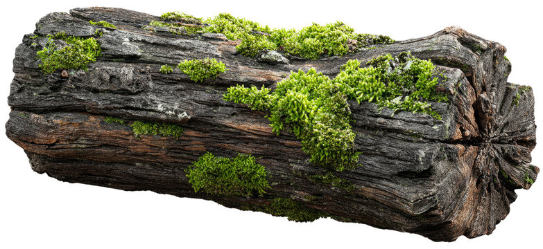 Log covered with moss, nature shows resilience