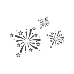 Firework sign, anniversary, beautiful, birthday, bright, burst glyph icon. Fireworks and lighting firecrackers celebration for apps and websites. Vector illustration design on white background. EPS 10