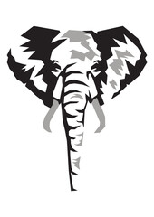 Stylized vector illustration of an elephant head