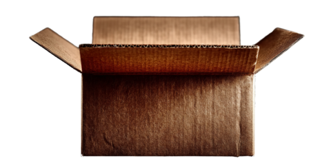 Open cardboard box feels empty inside