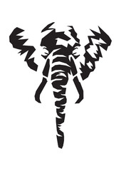 Stylized vector illustration of an elephant head