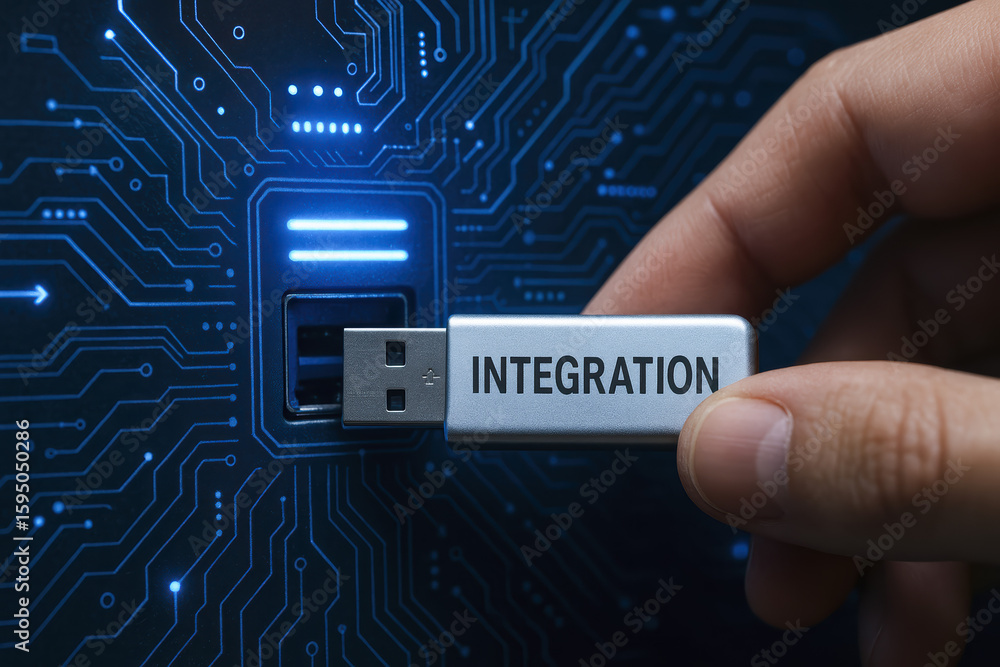 Poster integration connection unification and merge achieve innovative digitalization and data combination 