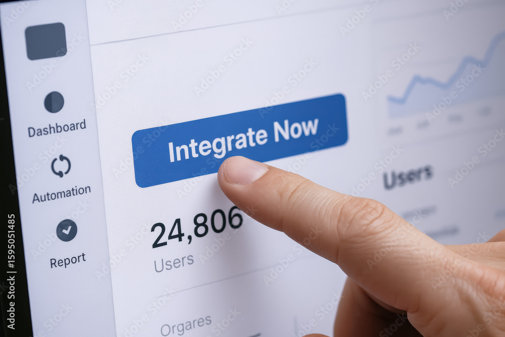 Poster integrate users with automation and report dashboards delivering powerful analytics