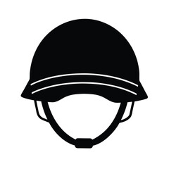 Army helmet with adjustable straps vector silhouette