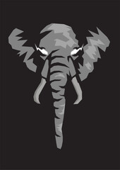 Stylized vector illustration of an elephant head