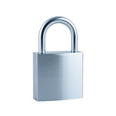 Naklejka premium Metallic padlock reflecting light against a simple setting emphasizing security, privacy and