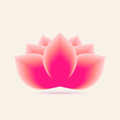 Obraz premium Stylized, vibrant pink lotus flower graphic design.
