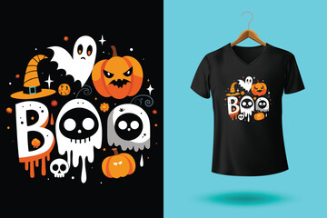 Halloween pumpkin t=shirt design vector