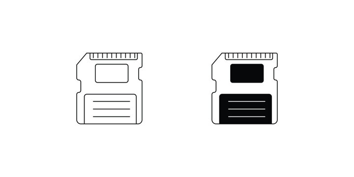 sd card set icon with white background vector stock illustration