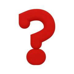 3D render image. Cloth symbol question mark sign letter 