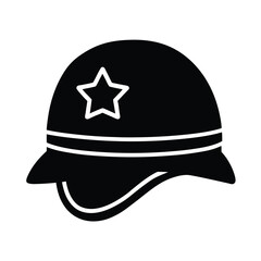 Fototapeta premium Marine soldier helmet vector silhouette