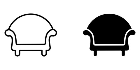  chair icon white on background