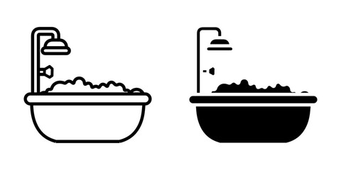  bathtub icon white on background