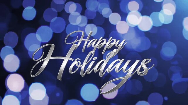 Festive Image Overlay with Bokeh Light Background: Holiday Greeting Illustration with Background of Blue Party Lights, Featuring EPS10 File with Transparencies