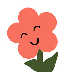 red flower with green leaves