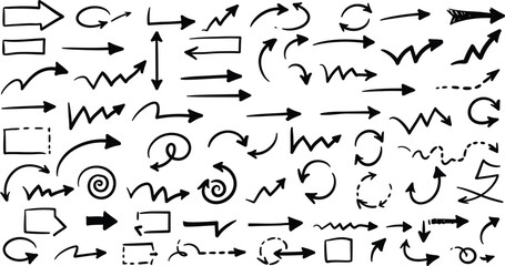 set of hand drawn arrows