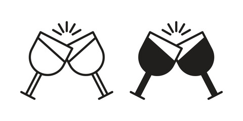 Wine toast icon Vector isolated design element. EPS10