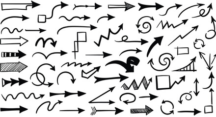 set of hand drawn arrows