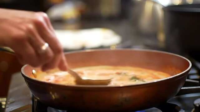 cooking in the kitchen