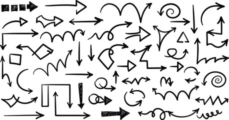 set of hand drawn arrows