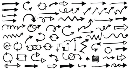 set of hand drawn arrows