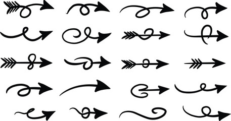 set of black and white arrows