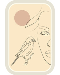 Woman and Bird Minimalism 02