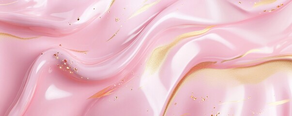 Liquid glowing pink background texture with bubbles and shiny glow.Macro.AI Generative.
